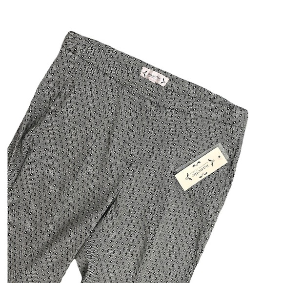 Nanette Lepore Womens Black Gold Jacquard Ankle Pants Front Slit Hem Size 6 NWT‎ - Picture 2 of 7